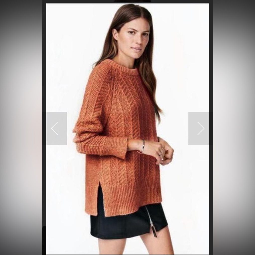 H&M Chunky Cable Knit Rust Sweater